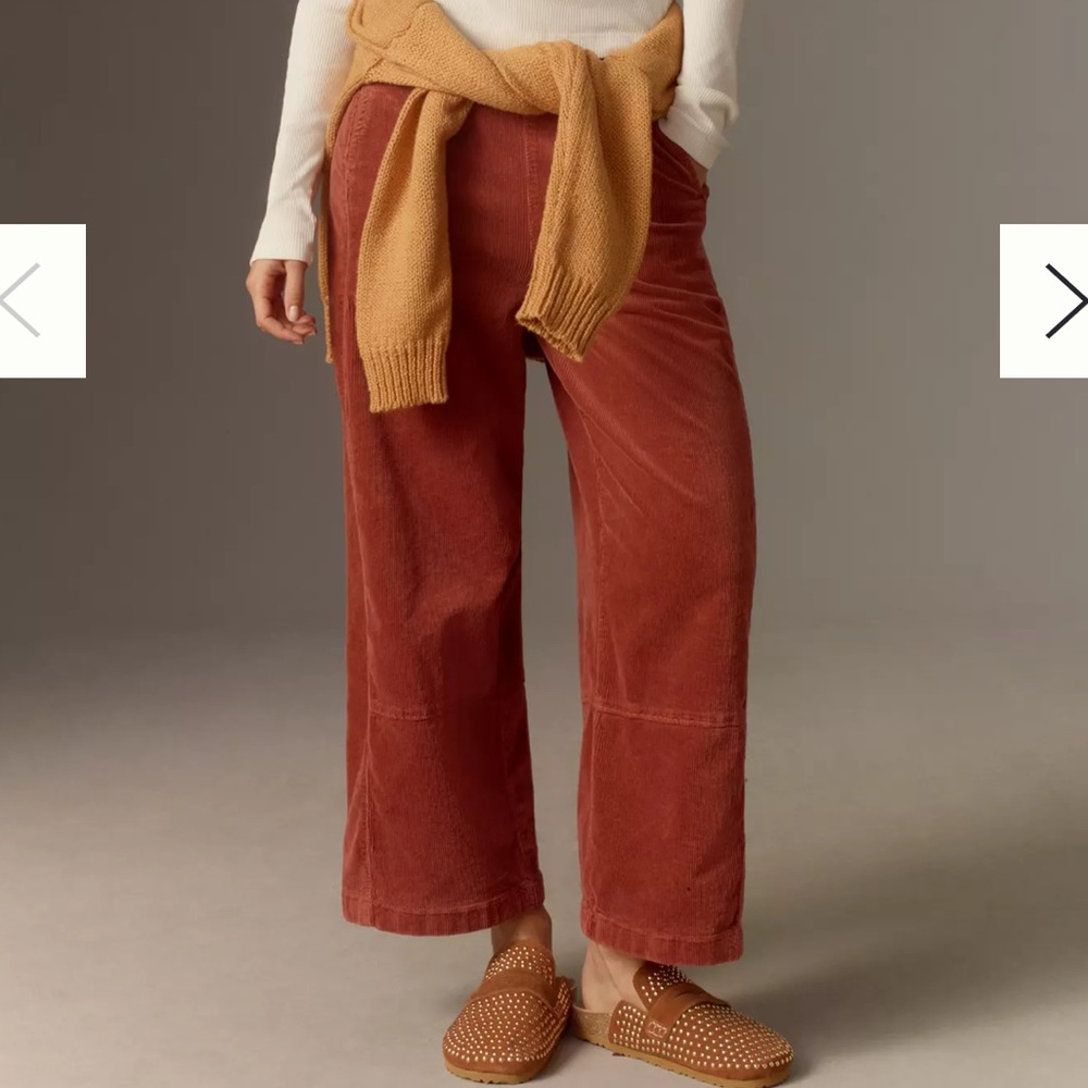 NWT Anthropologie Pilcro Izzie Corduroy Pull-On Barrel Pants